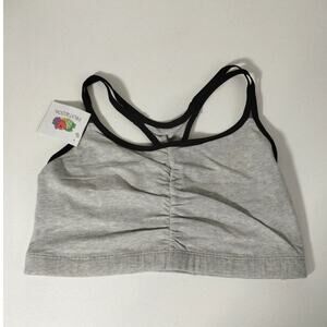 Fruit of the Loom NWT Size 40 Gray Spaghetti Strap Racerback Cotton Sports Bra
